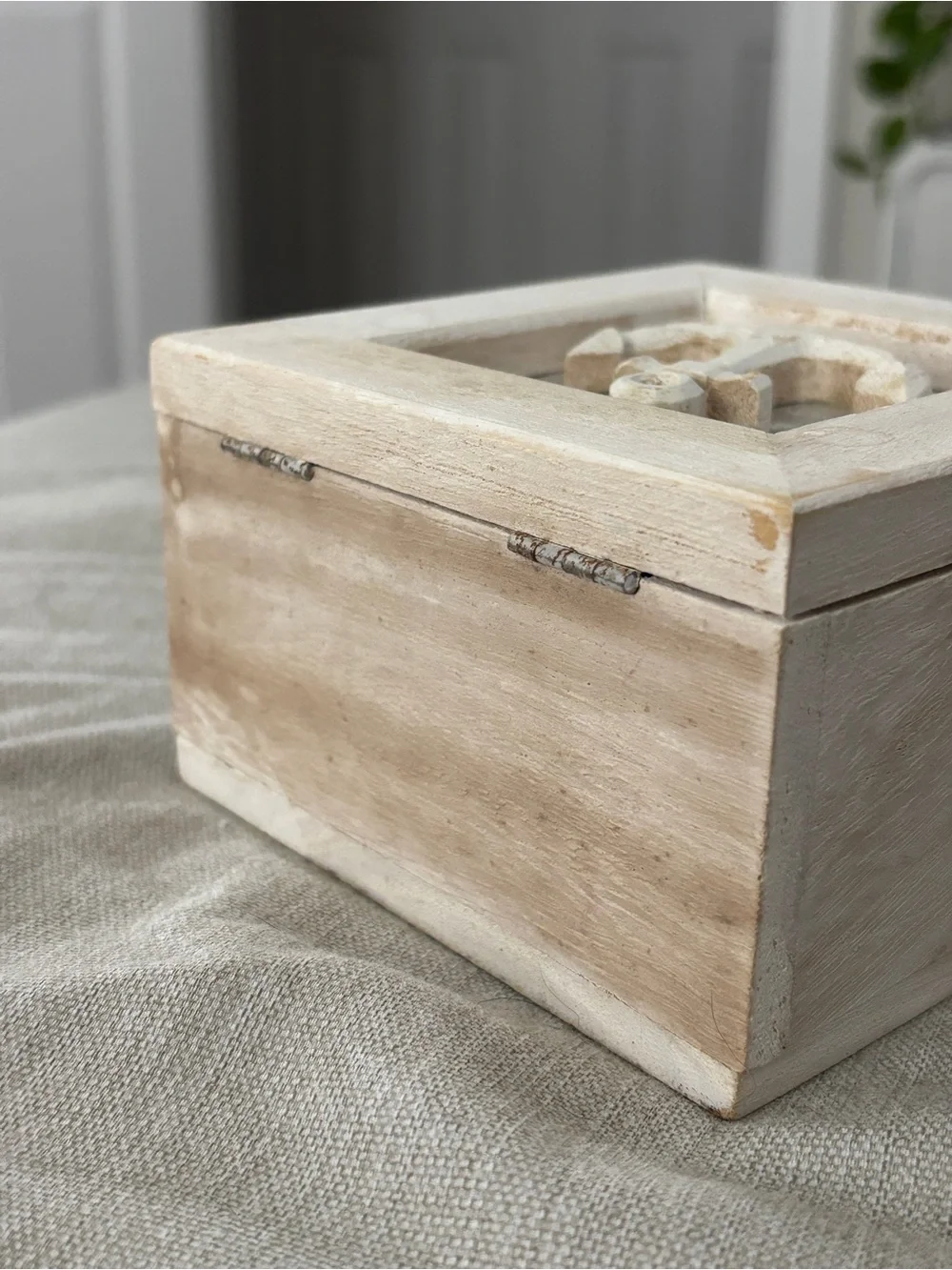 Wooden Anchor Jewelry Box Organizer - Whitewashed